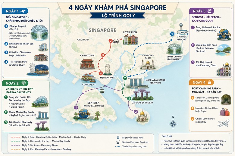 Lịch trình check-in Singapore 4 ngày 3 đêm từ Hà Nội